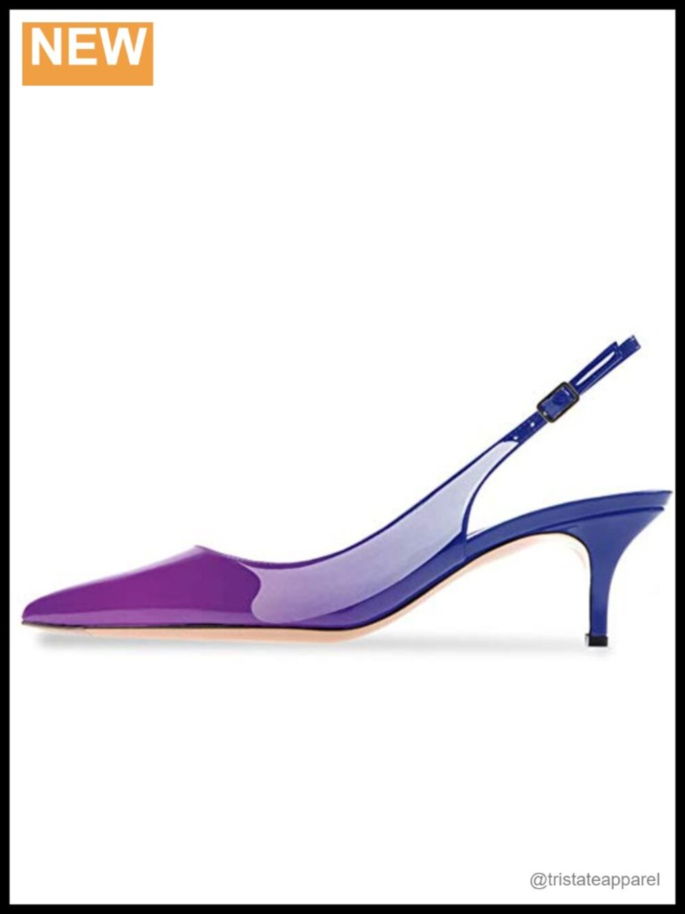 Divanne Women's Pointed Toe Slingback Kitten Heel Pumps Evening Party Wedding
